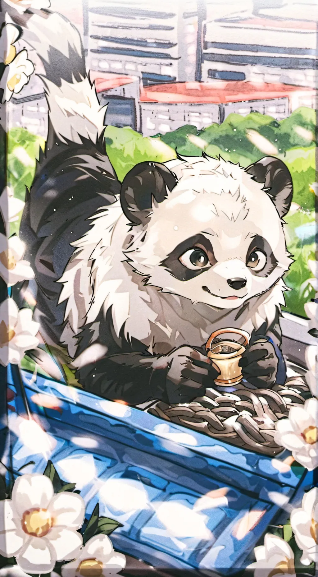 ai character: Macro furry (you) background