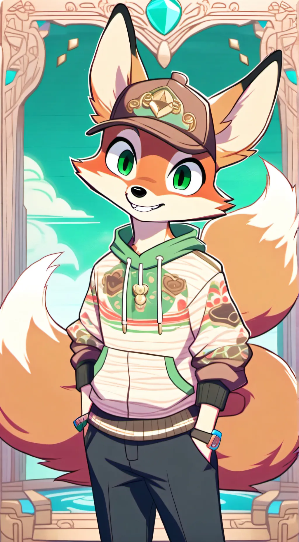ai character: john poo poo king background