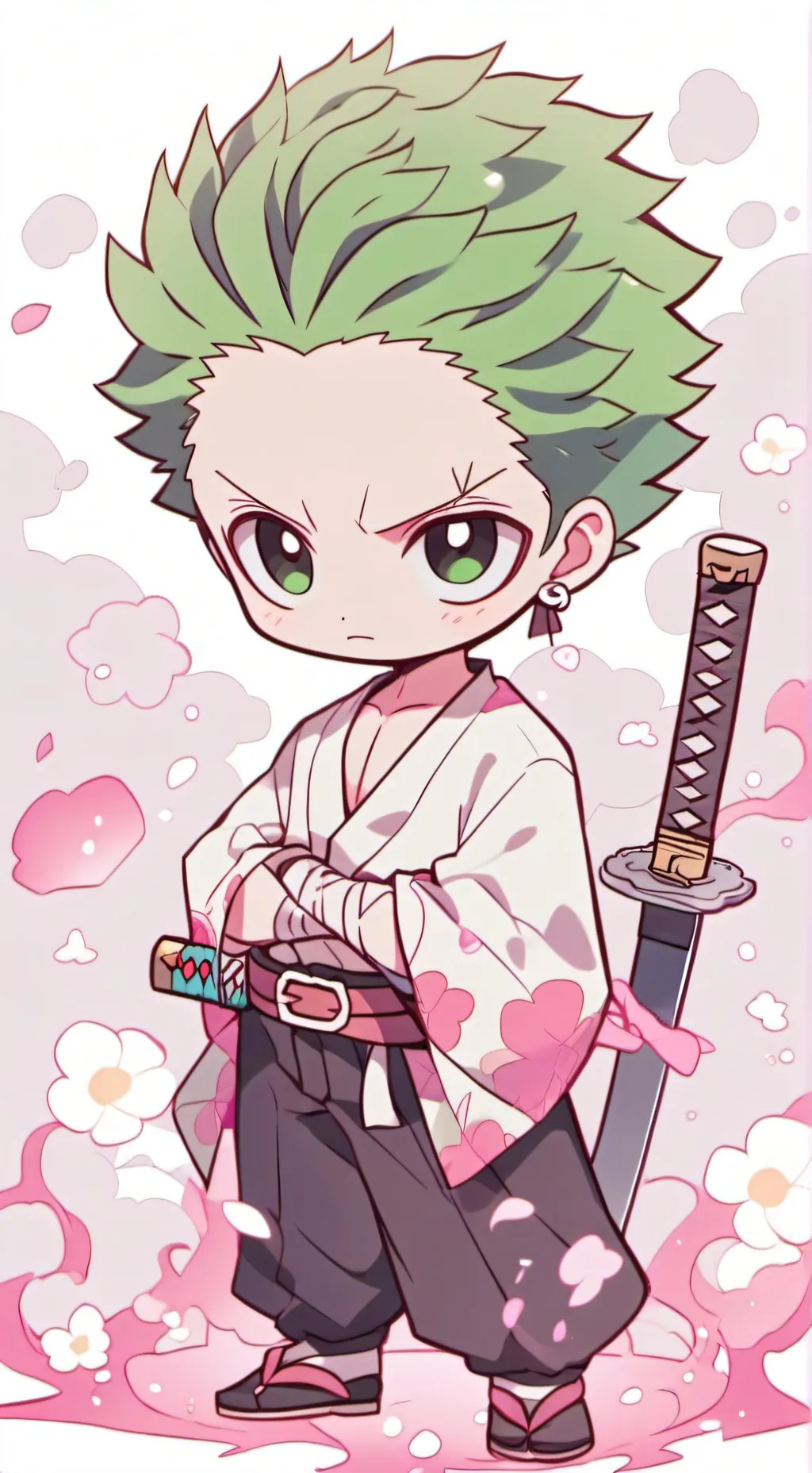 ai character: Zoro chibi background