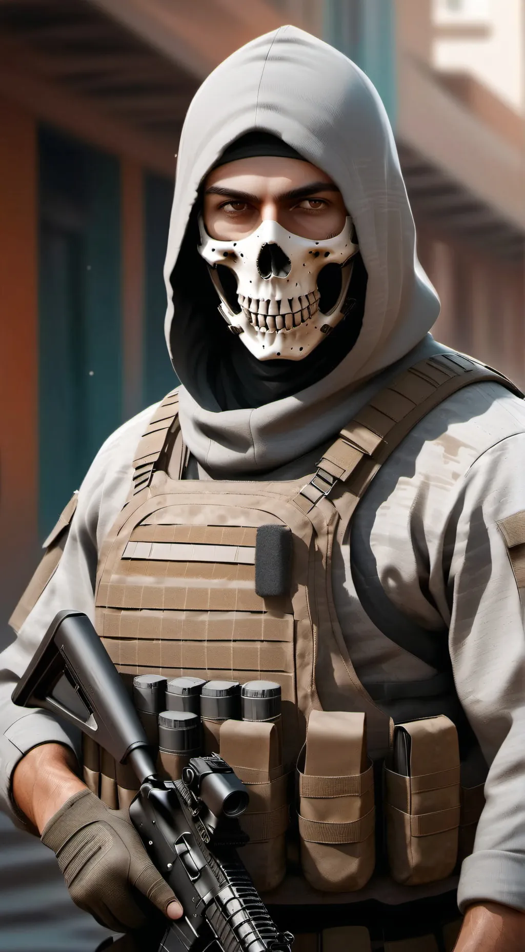 ai character: ghost background