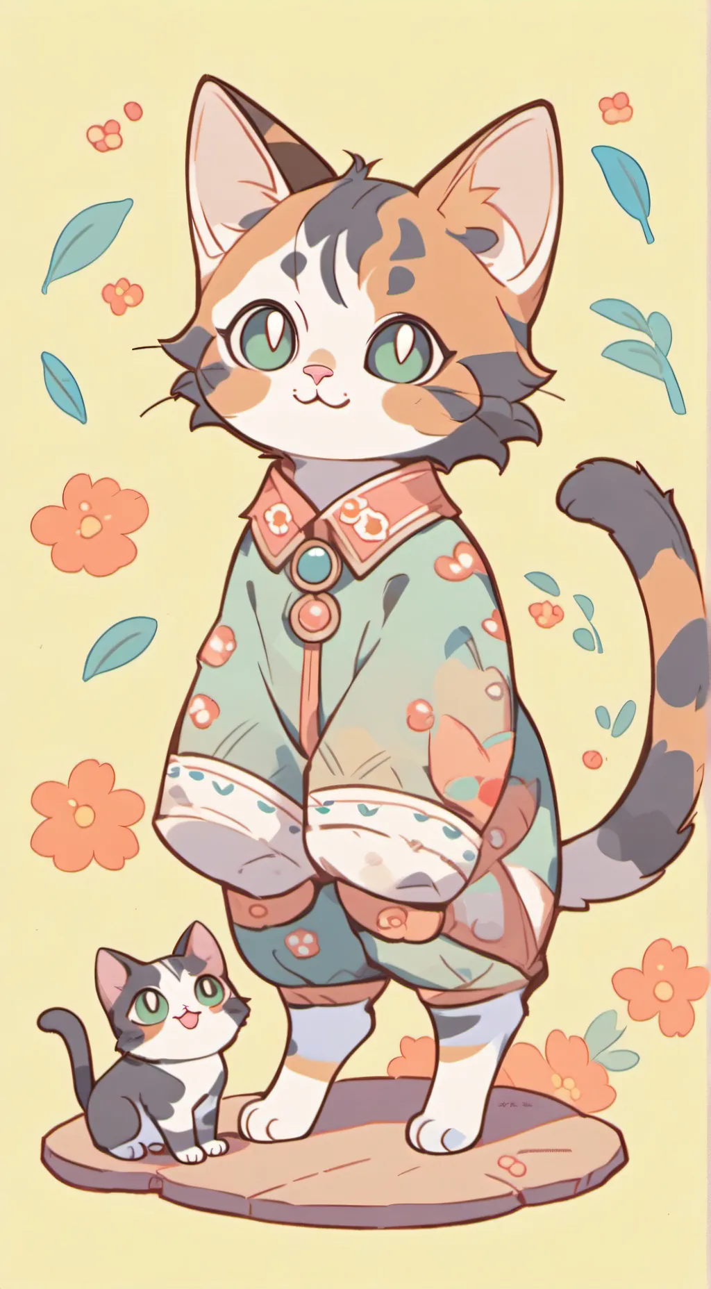 ai character: Cat furry background