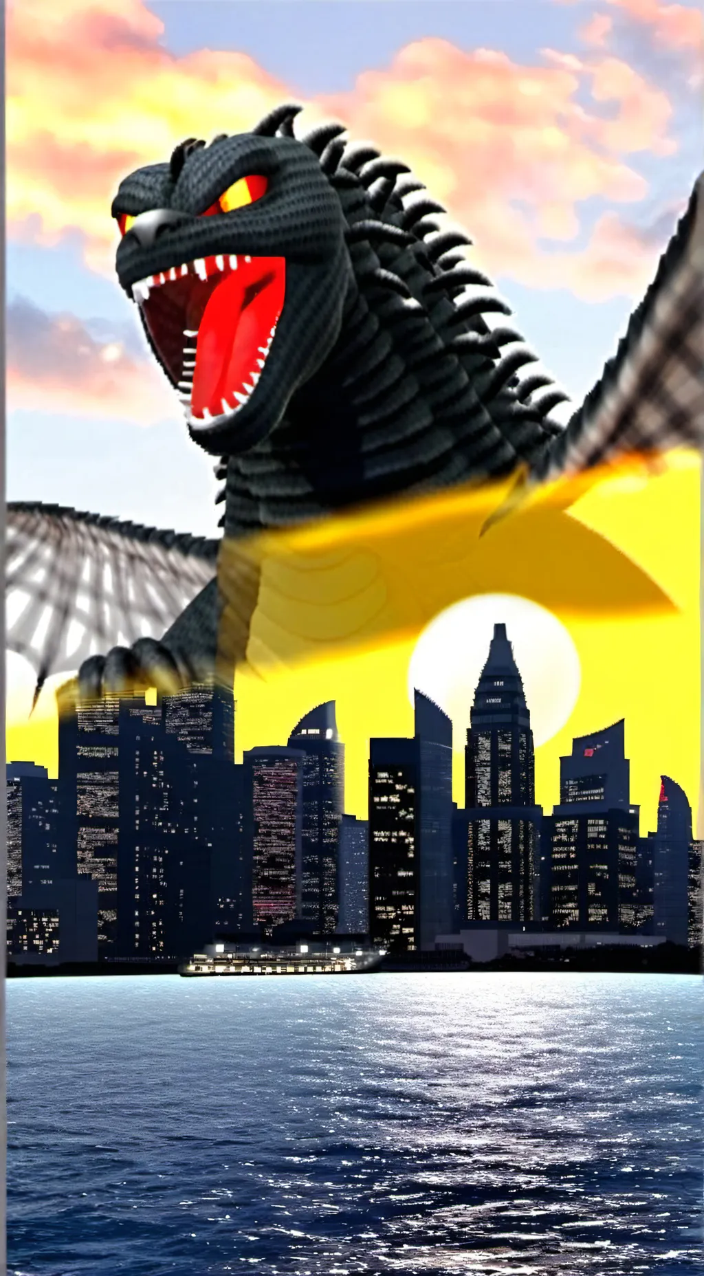 ai character: Godzilla background