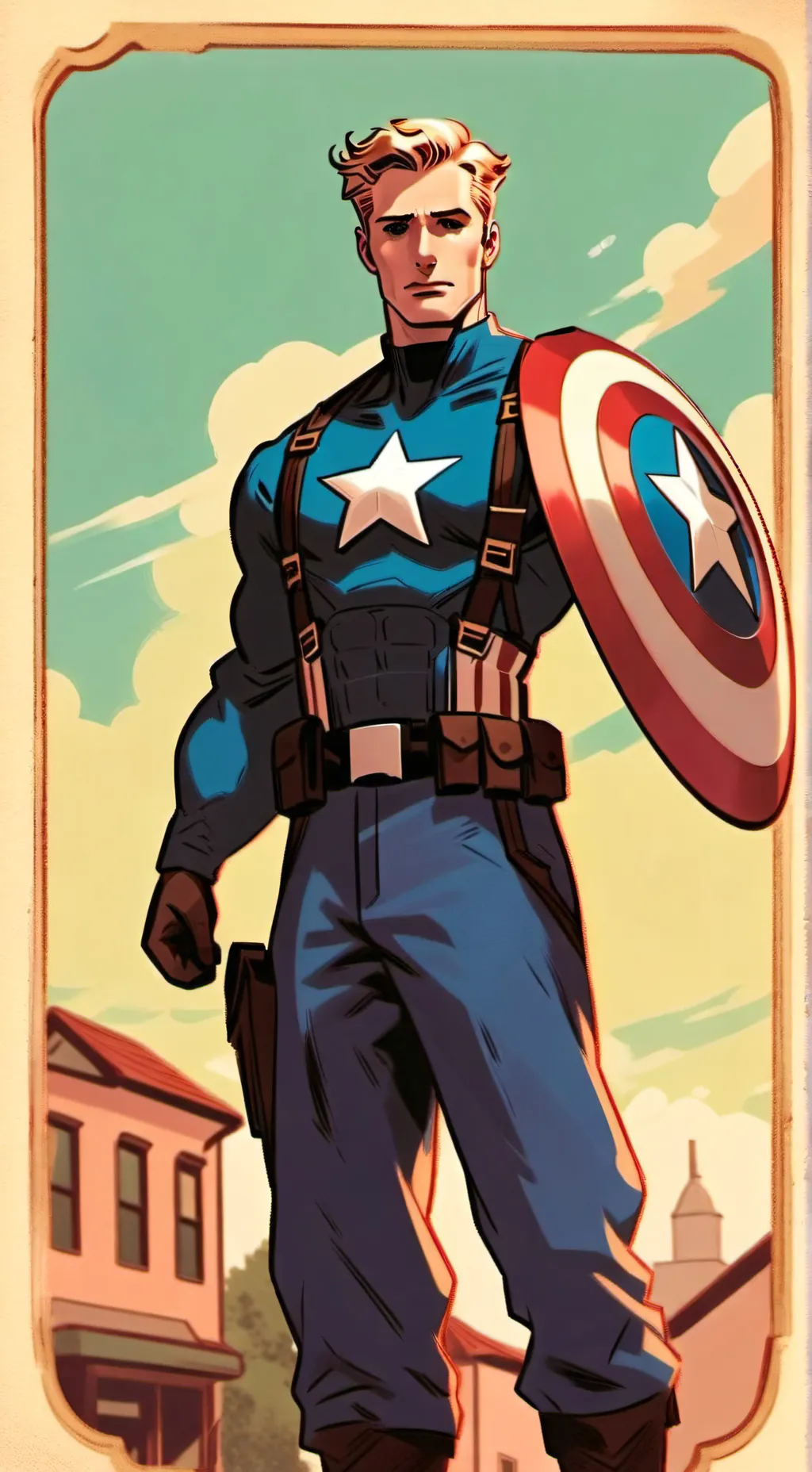 ai character: Captain America  background