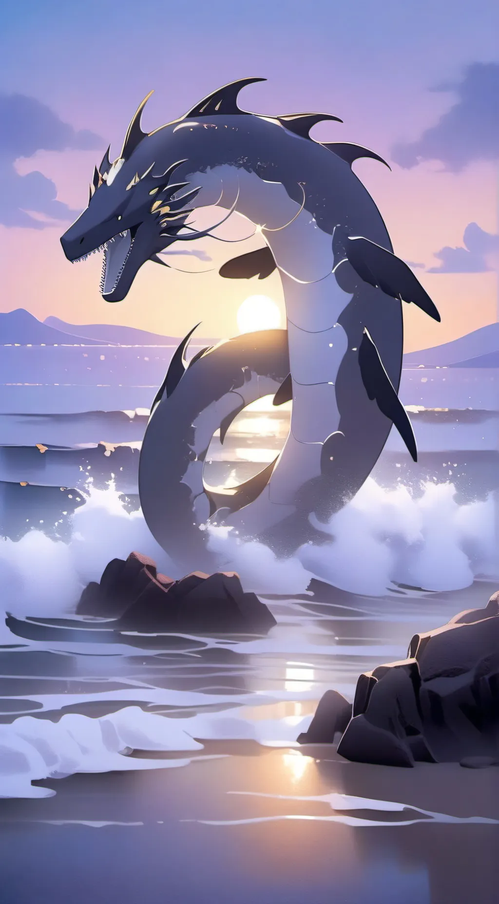 ai character: sea serpent kensho background