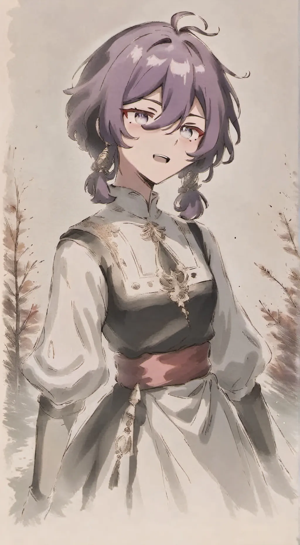 ai character: Violet  background