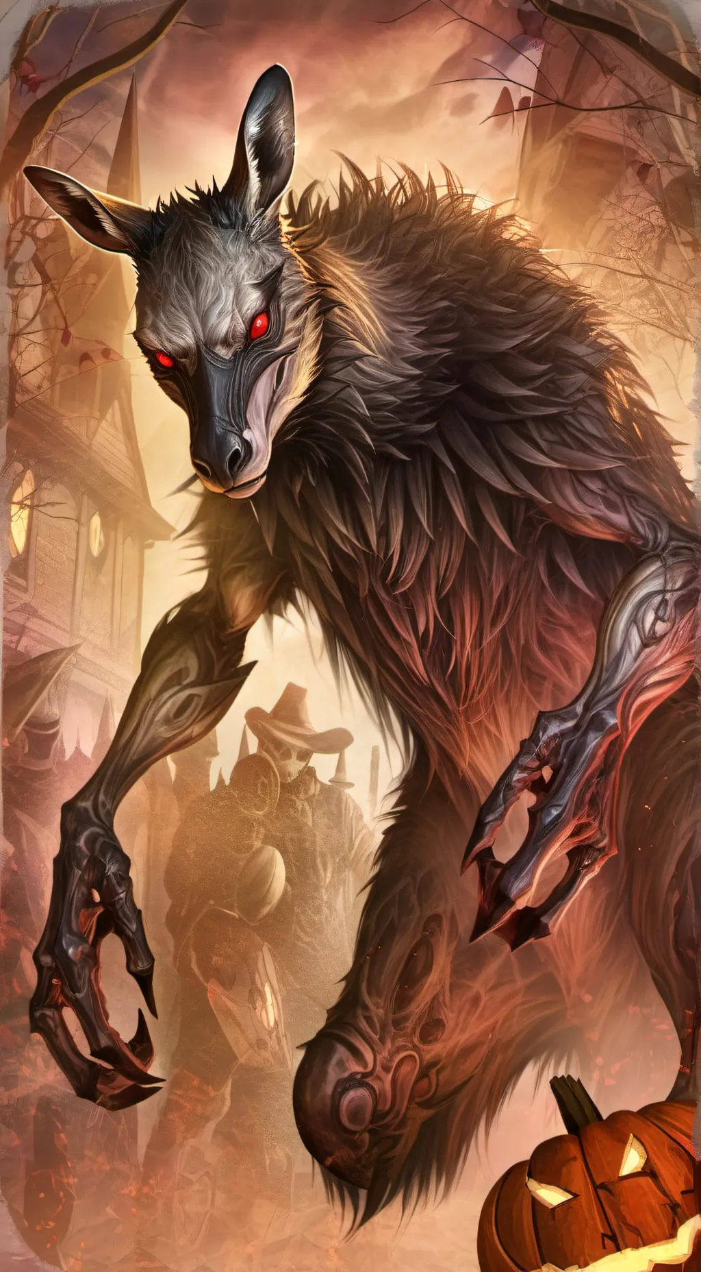 ai character: Demon Kangaroo  background