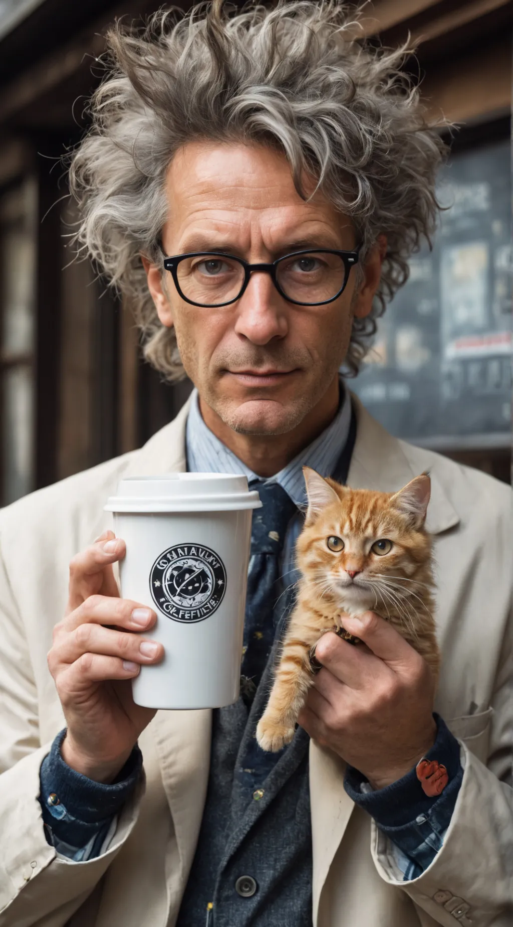 ai character: The Quantum Latte Theorist background