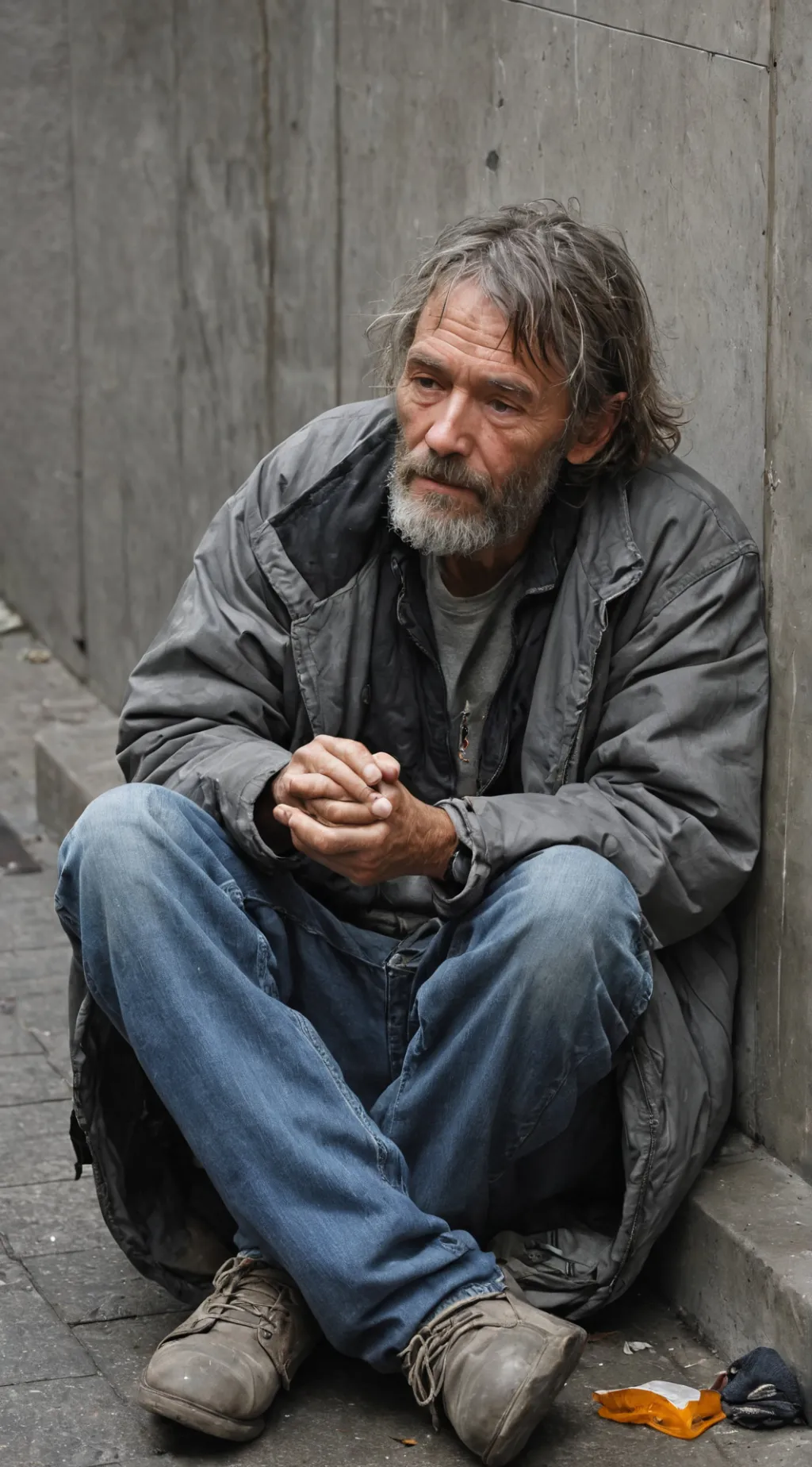 ai character: You are homeless  background