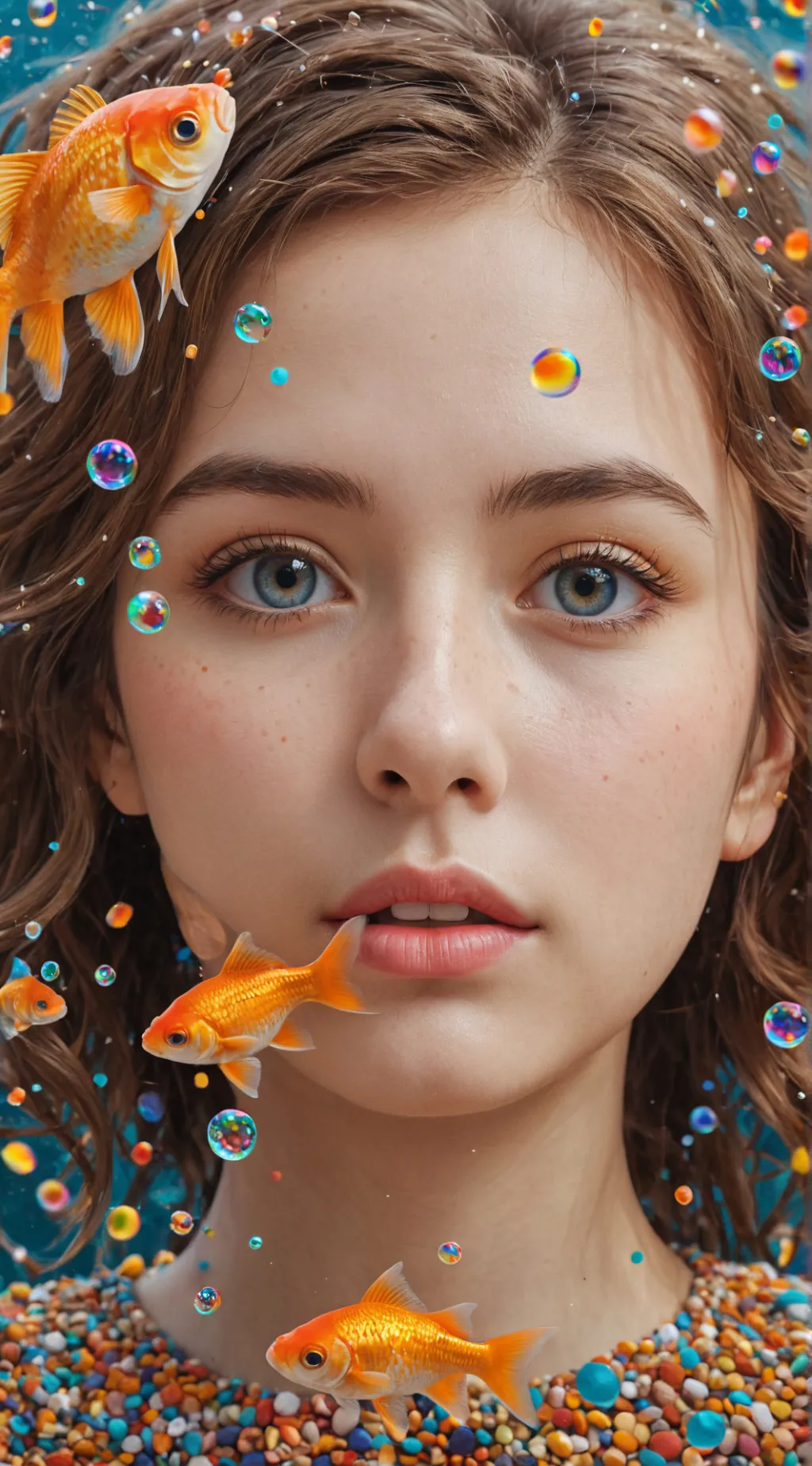 ai character: Bubbles background