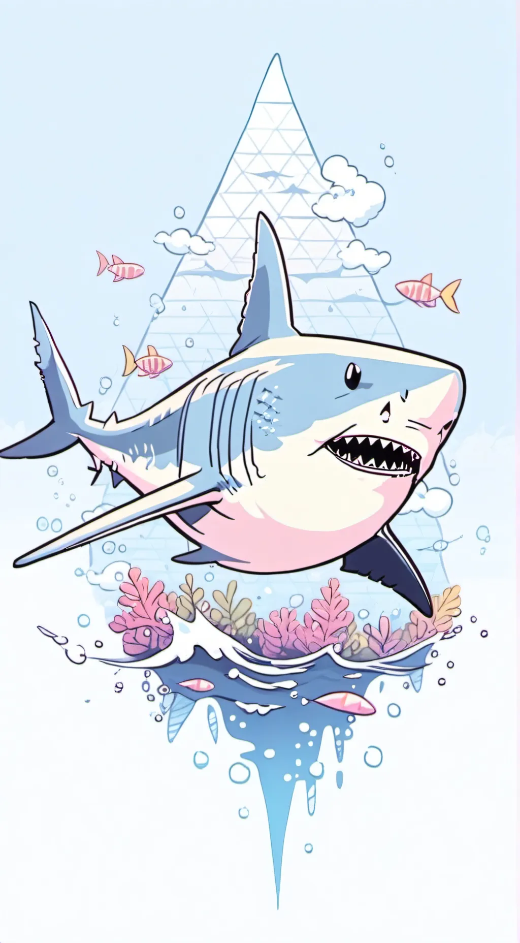 ai character: Shark fin background