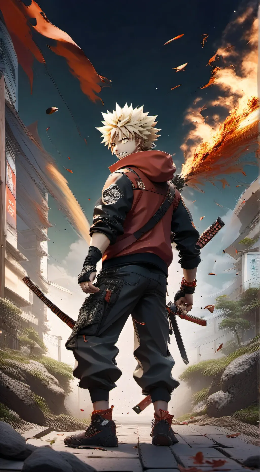ai character: katsuki bakugou background
