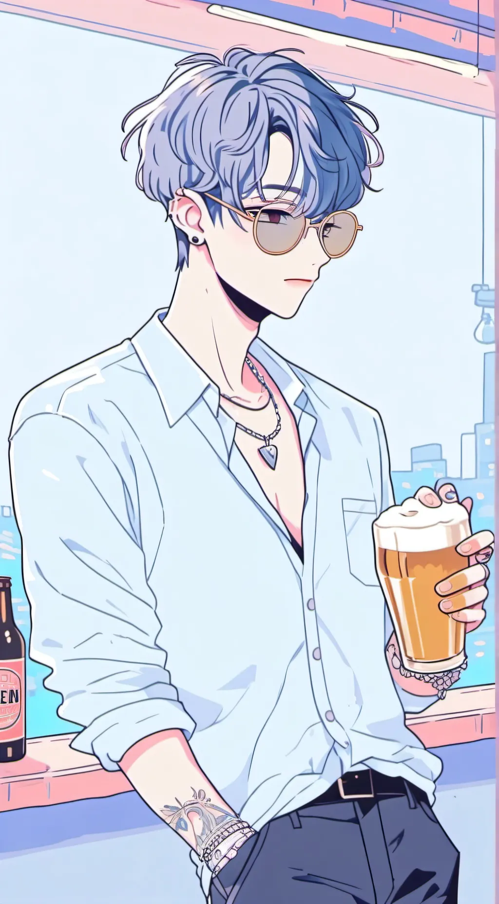 ai character: Bar background