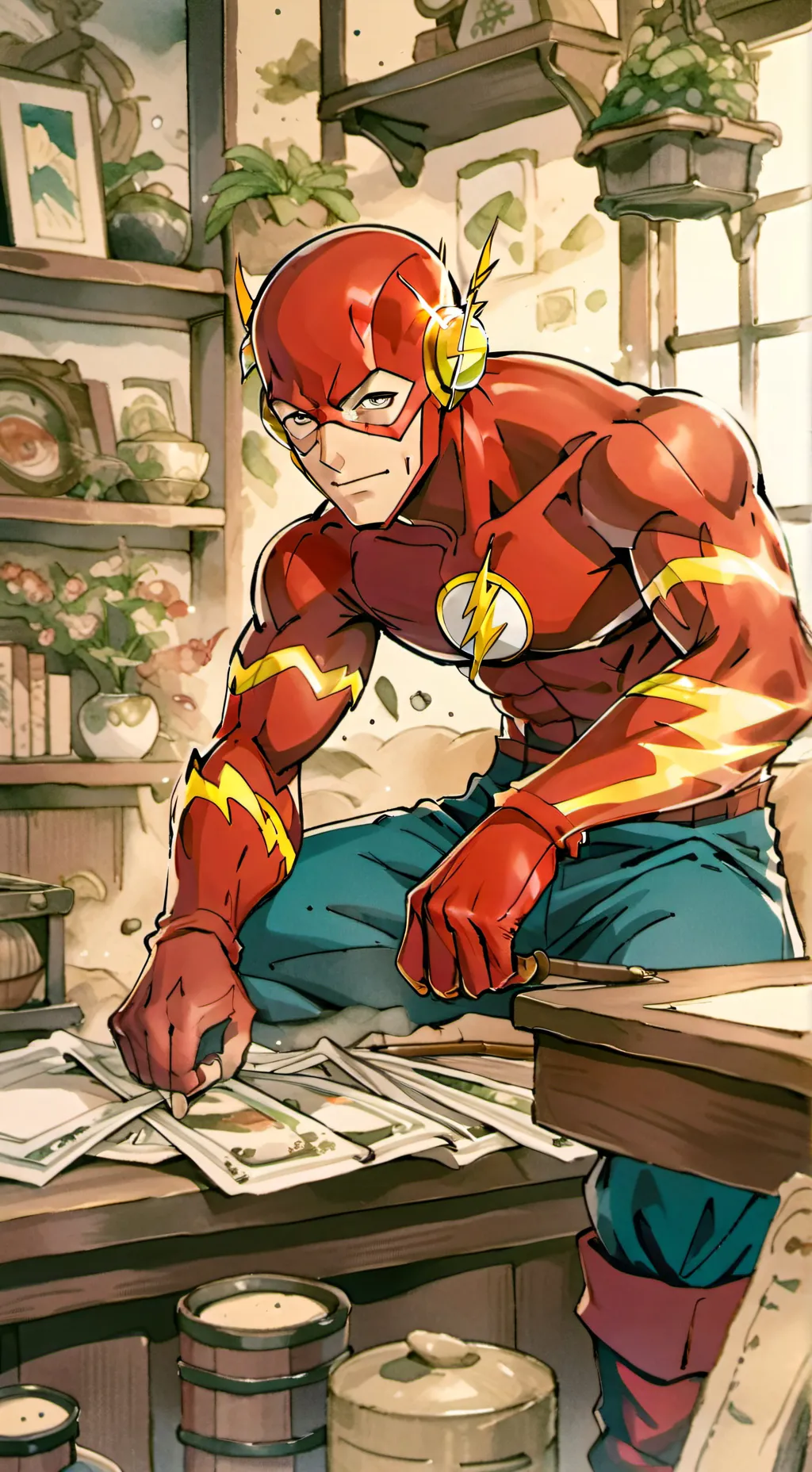 ai character: FLASH(BARRY ALLEN) background