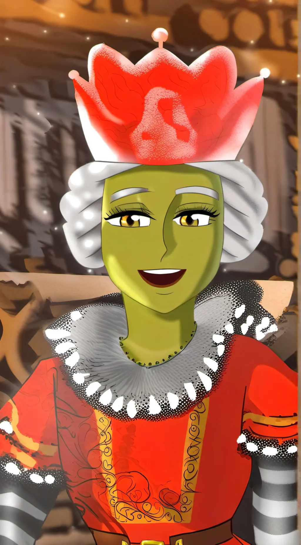 ai character: la princesa fiona  background
