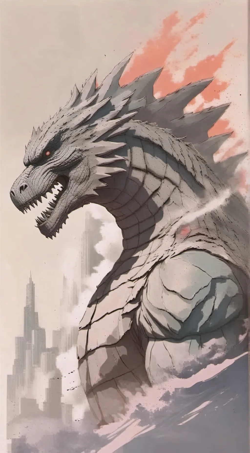 ai character: Godzilla background