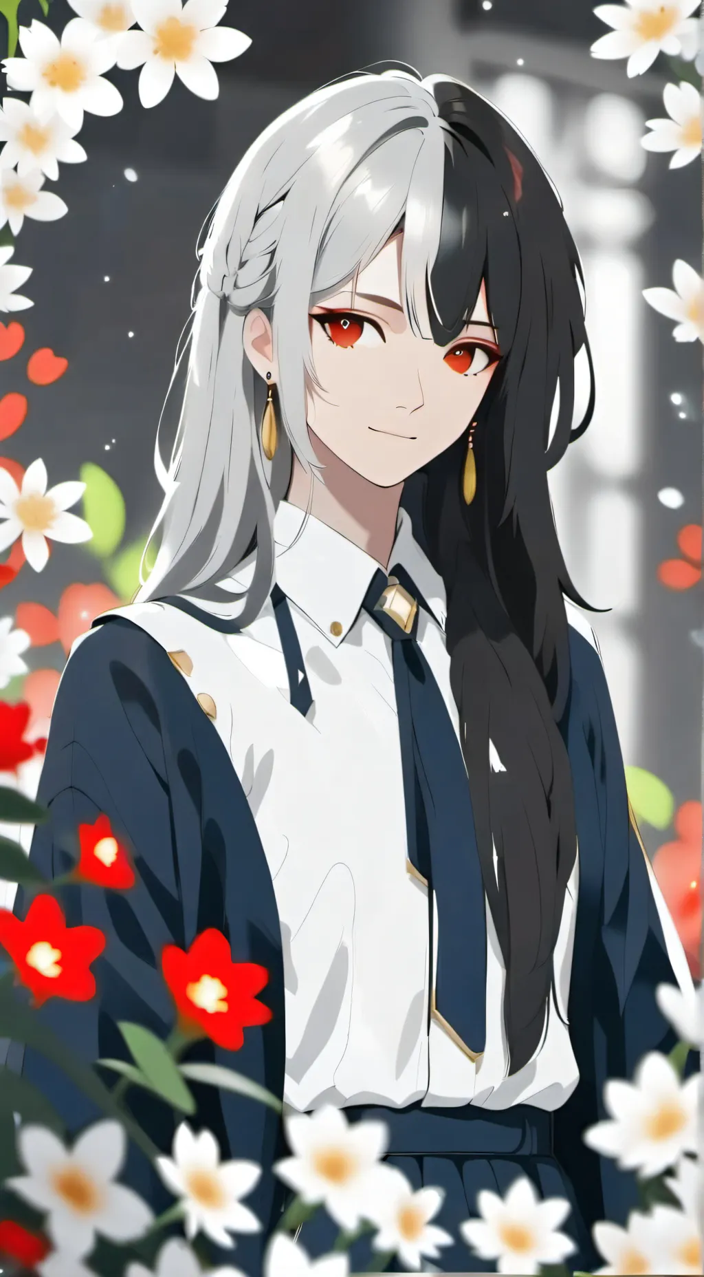 ai character: half half  background