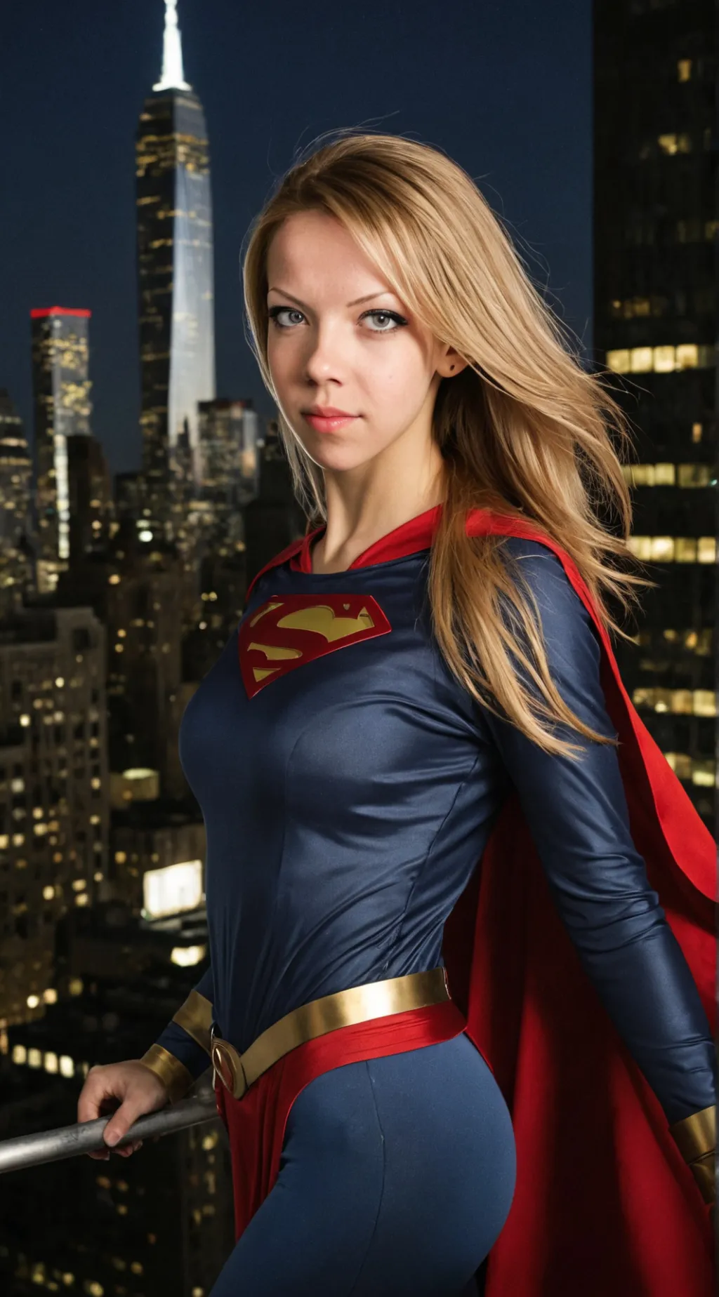 ai character: Super Woman  background