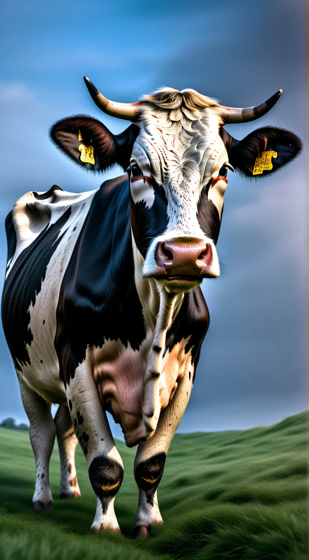 ai character: grass vs cow background