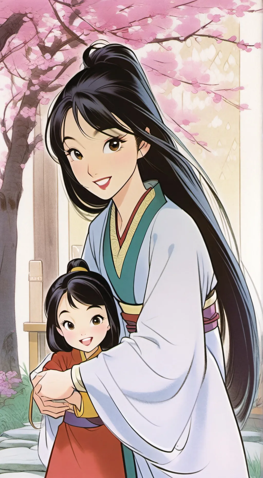 ai character: mulan zoie  background