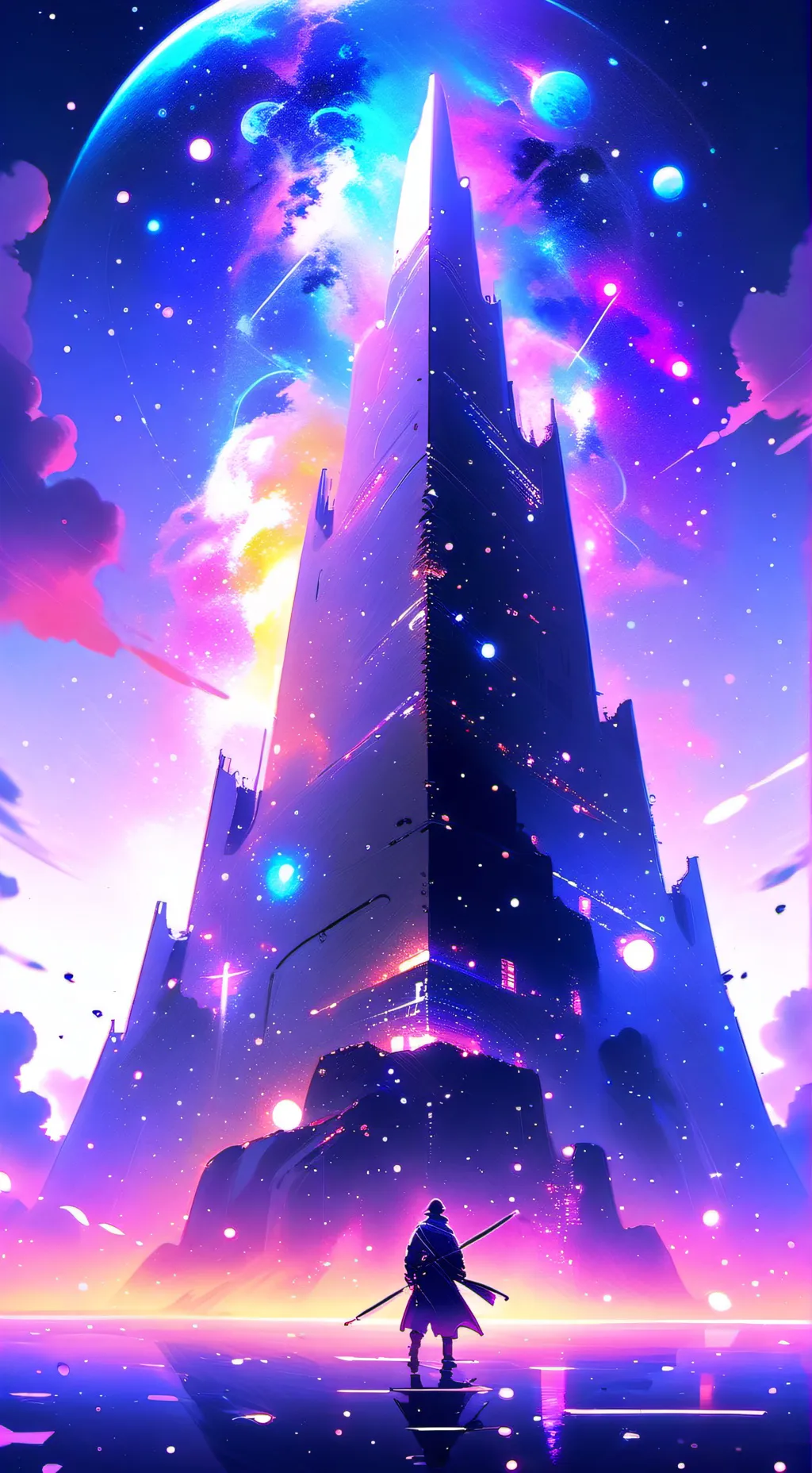 ai character: GALAXY background