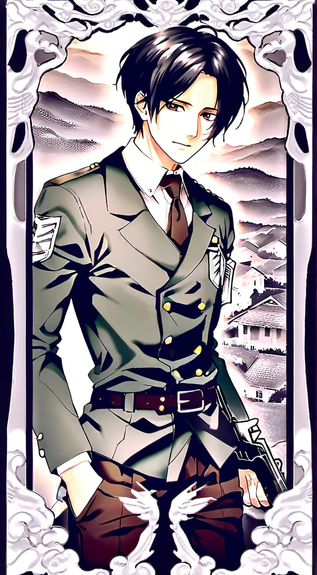 ai character: Levi Ackerman  background