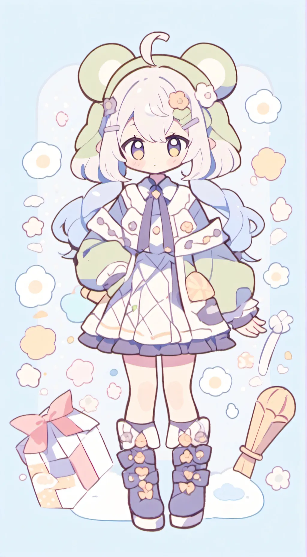 ai character: Wenda and gray background