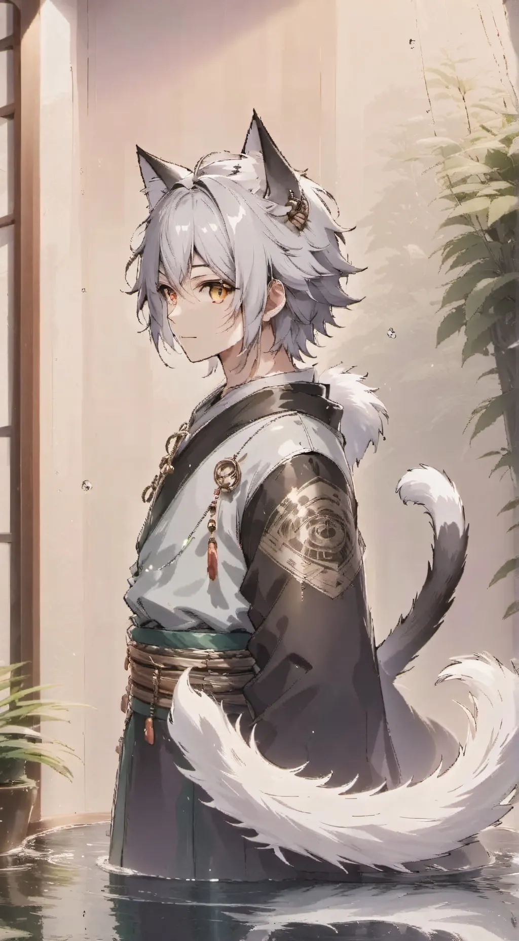 ai character: Silver Splash Spirit background