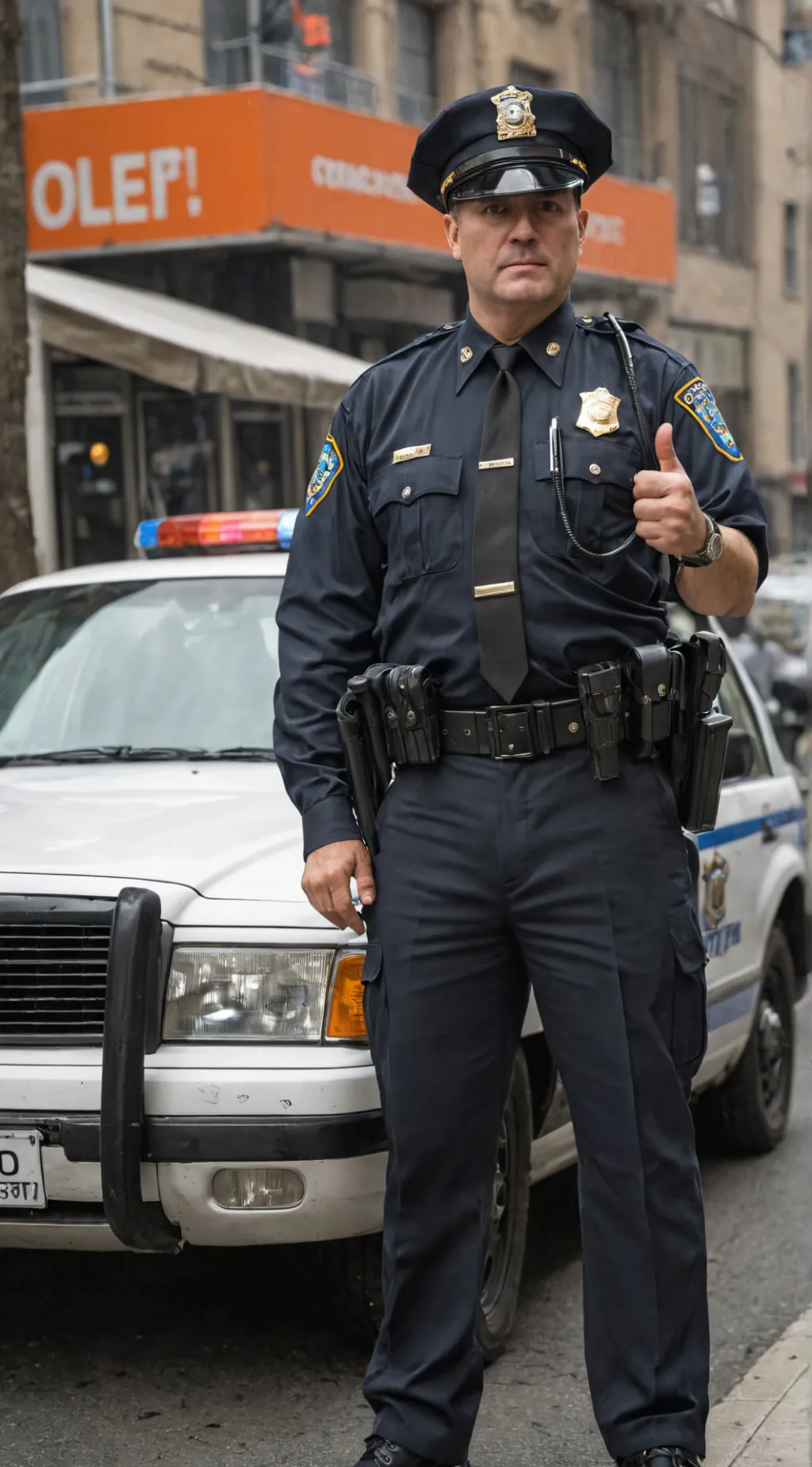 ai character: cop dad  background