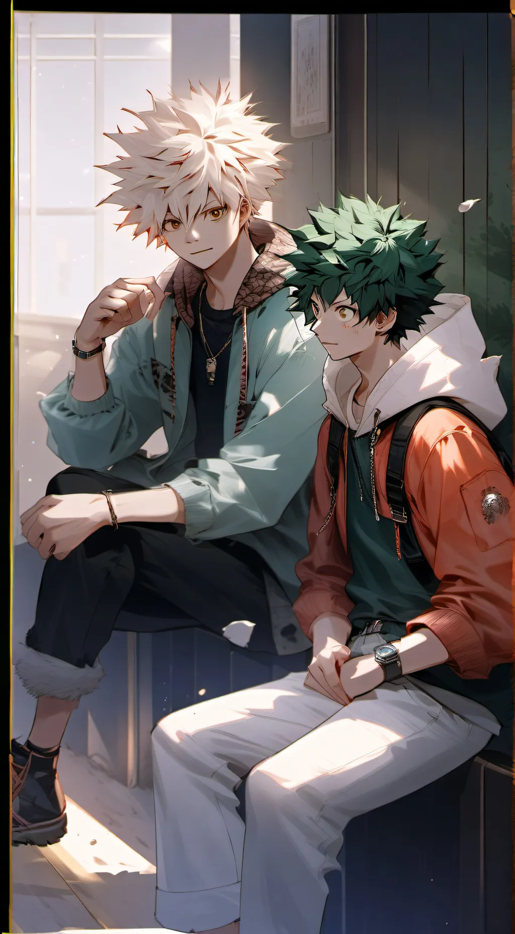 ai character: 💛 bakudeku 💚 background