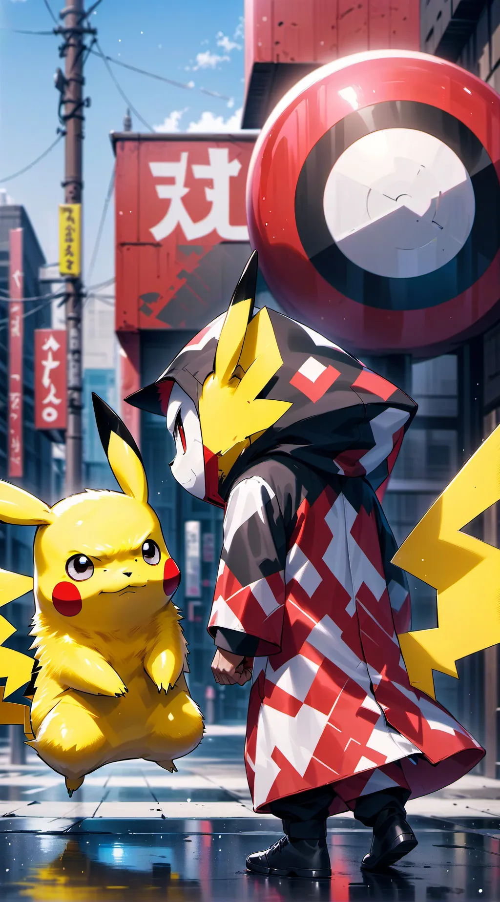 ai character: Pikachu  background