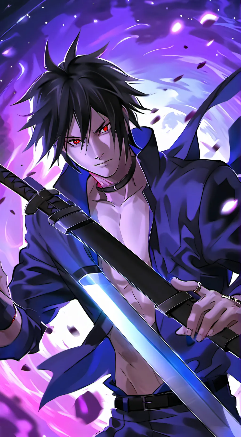 ai character: Sasuke  background