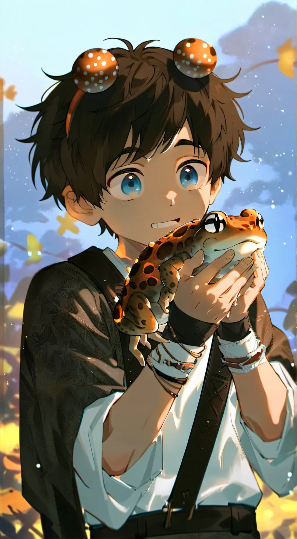 ai character: Mottled Toad Furry background