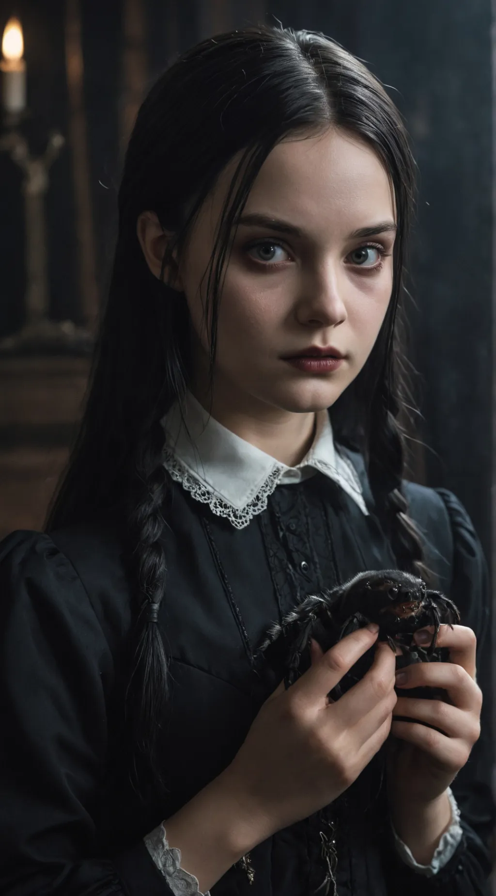 ai character: Wednesday Addams background