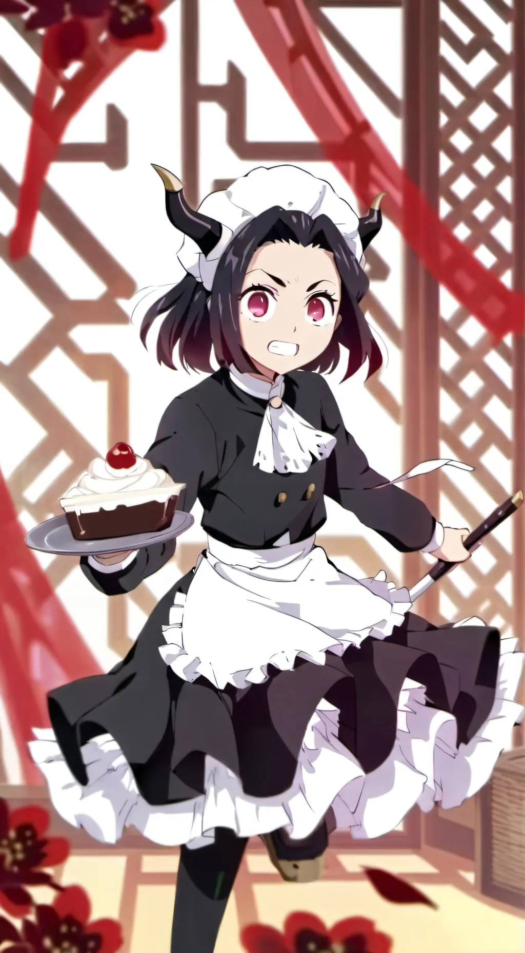 ai character: maid Cafe  background