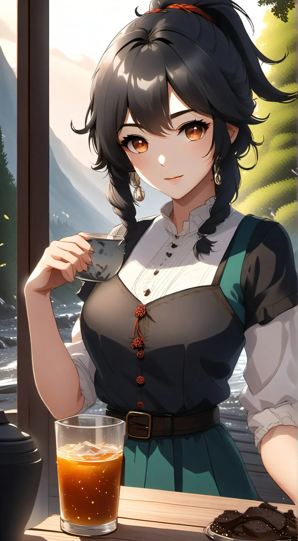 ai character: arranged Whife background