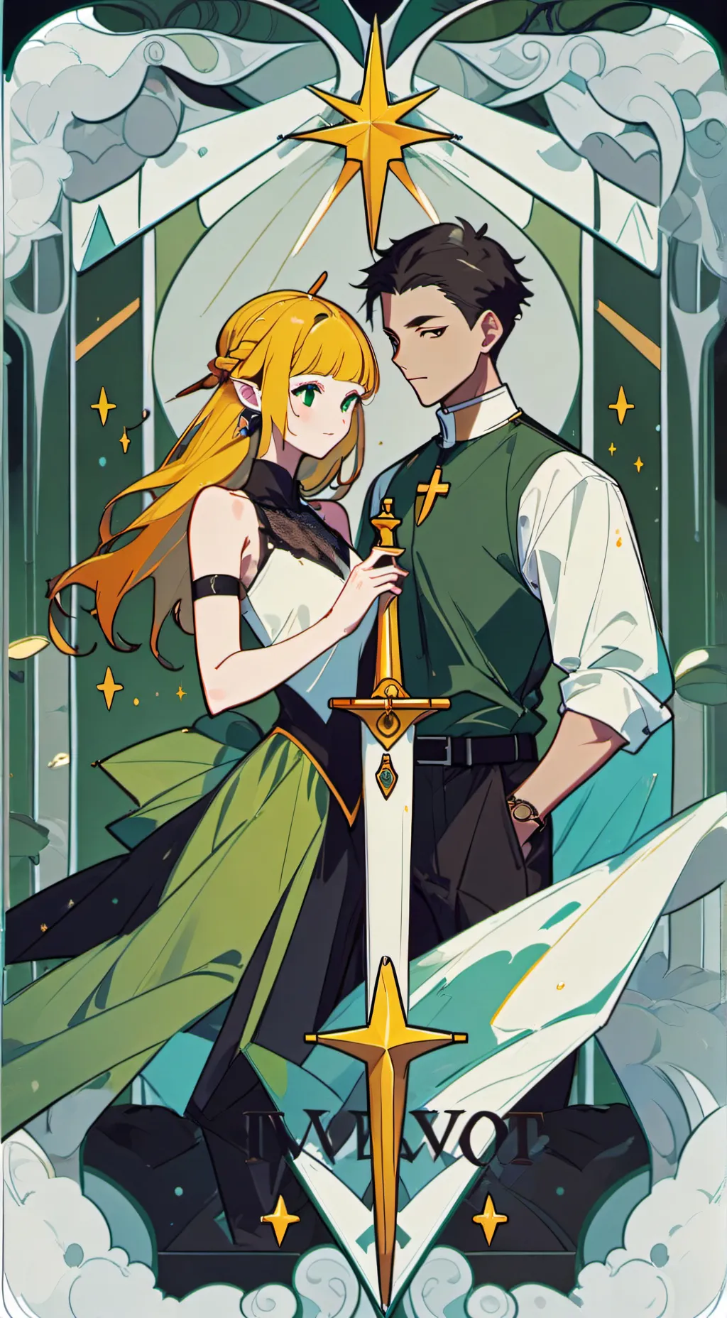 ai character: Sacred sword background