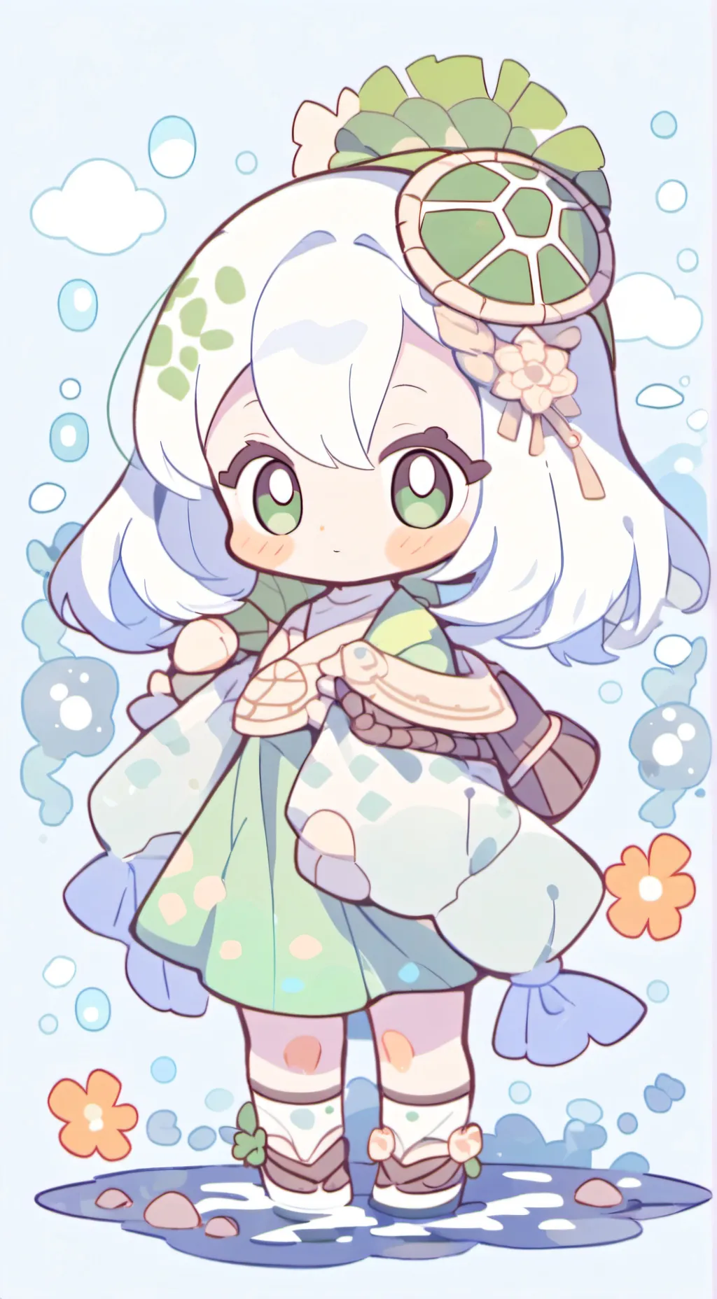 ai character: turtle gurl background