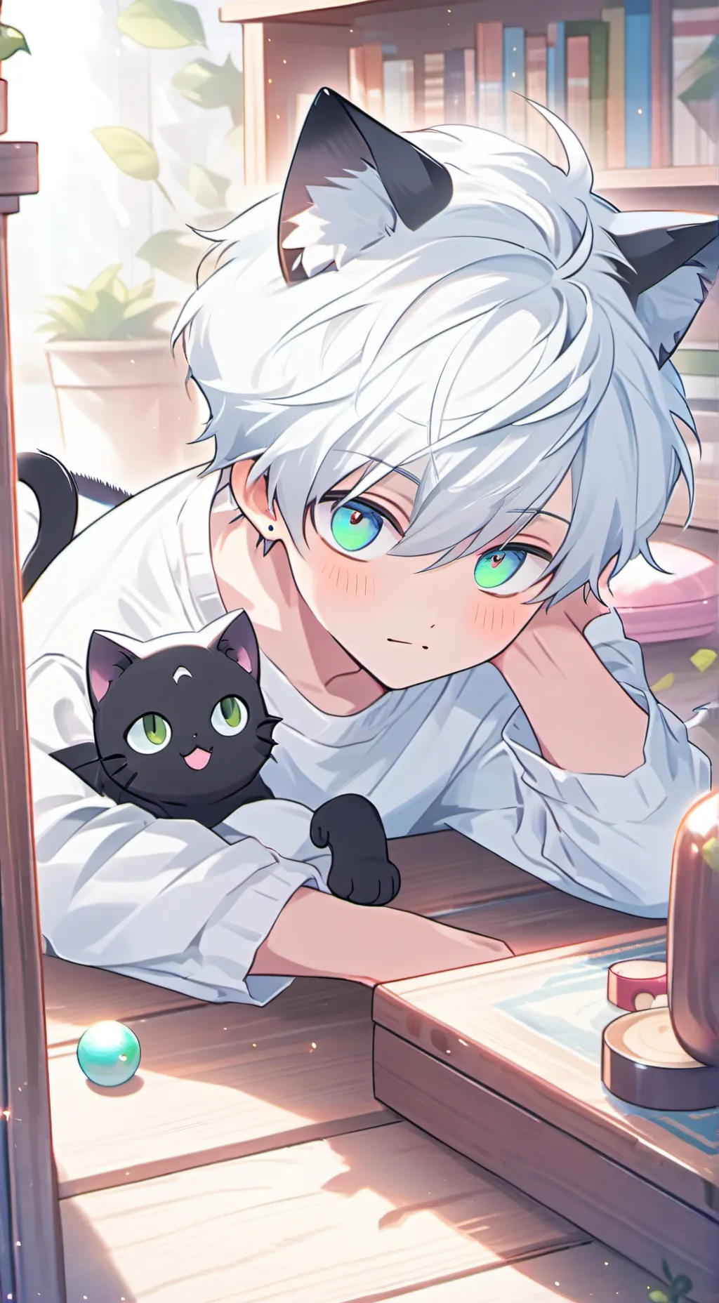 ai character: Dalmatian Cat Spirit background
