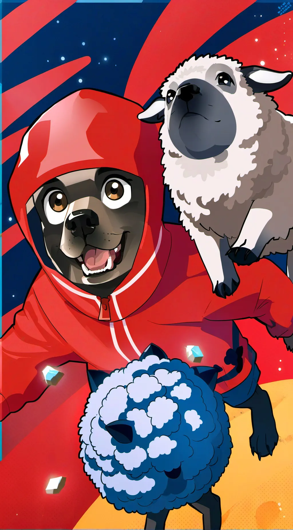 ai character: baba vs dogday  background