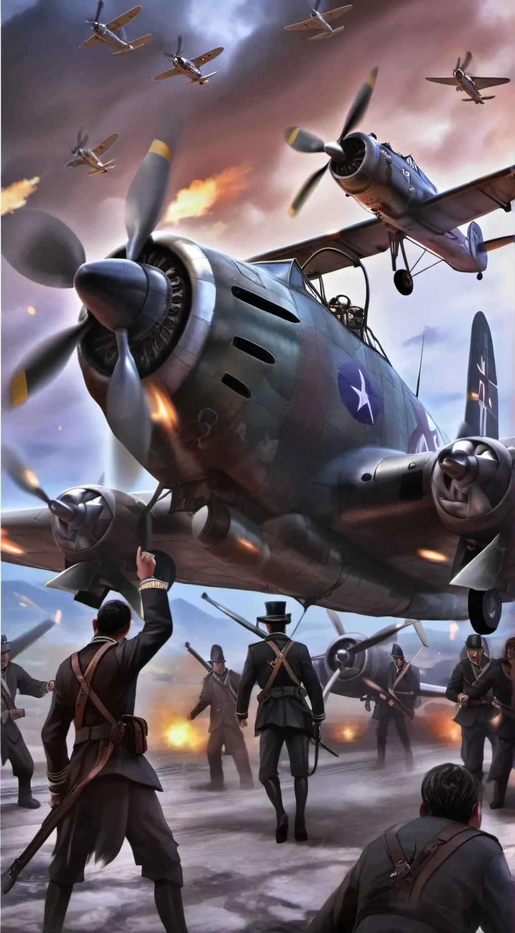 ai character: batalla aerea background