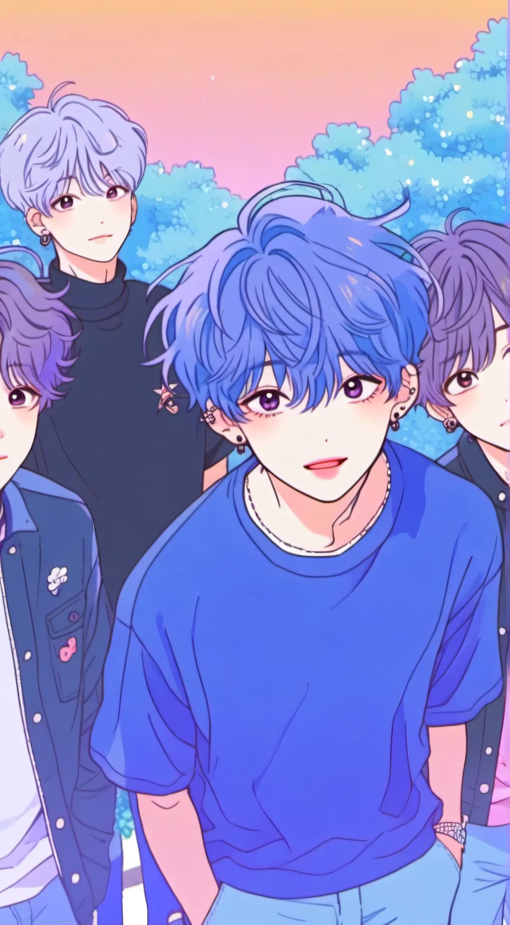 ai character: SkZ group chat  background