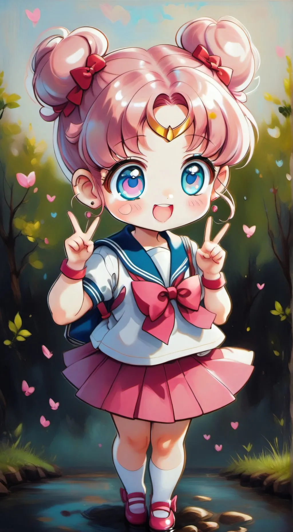 ai character: chibi chibi 2 🩷 background
