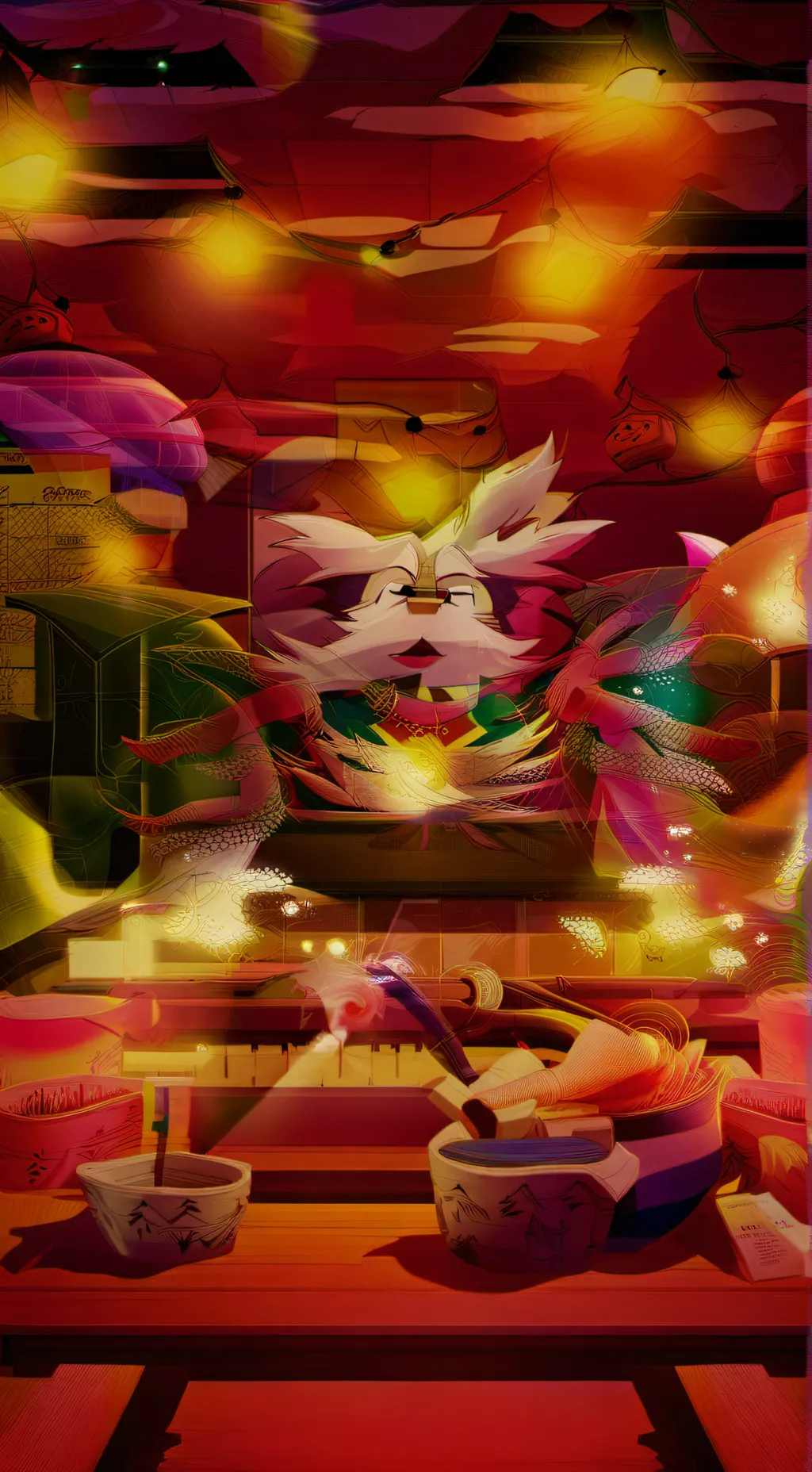 ai character: HAZBIN HOTEL XMAS  background