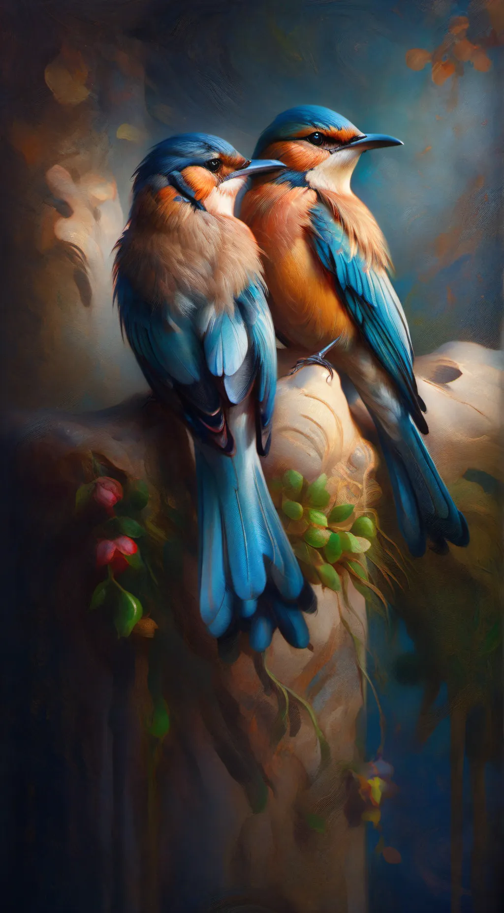ai character: bird group background