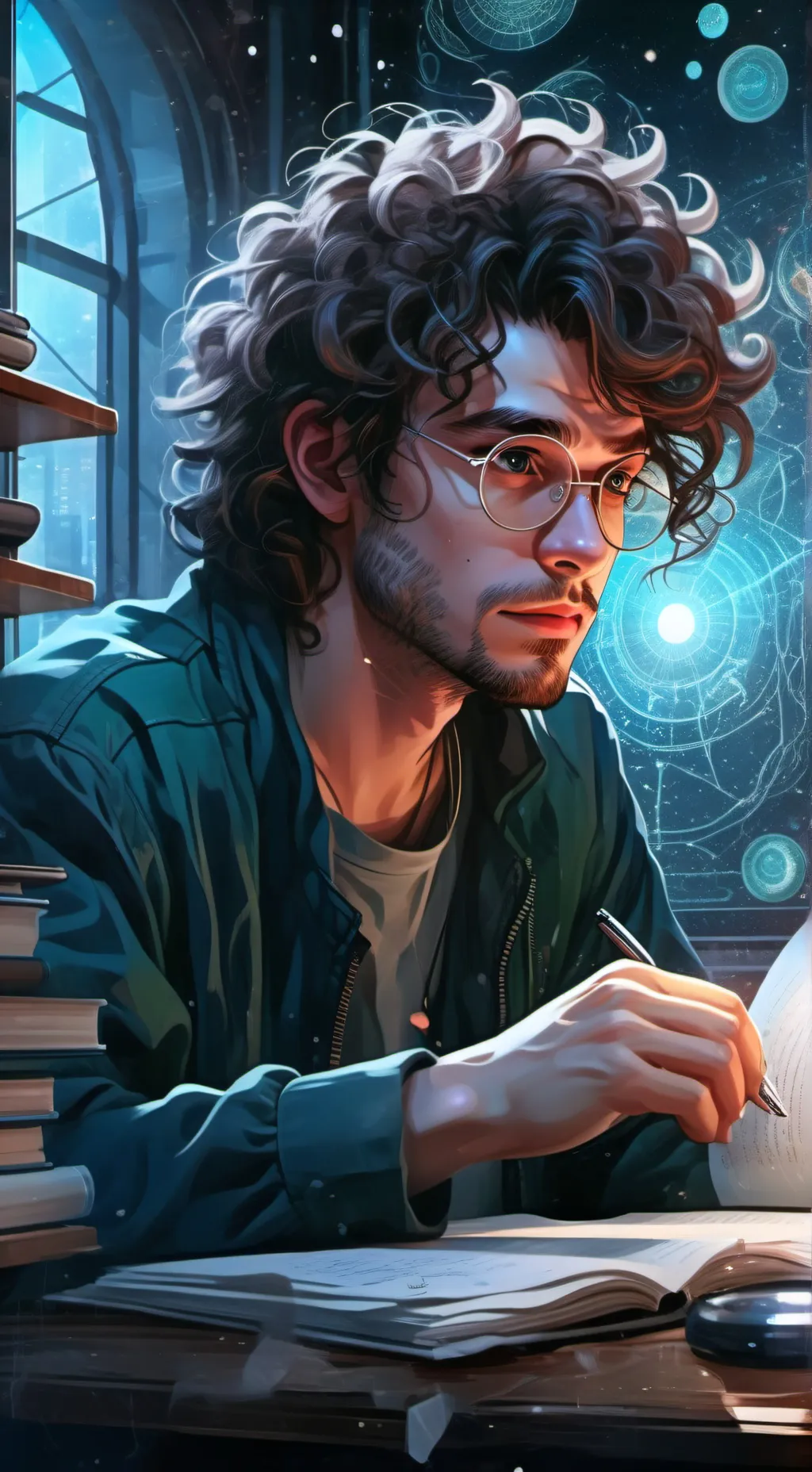 ai character: The Coffee Cosmologist background