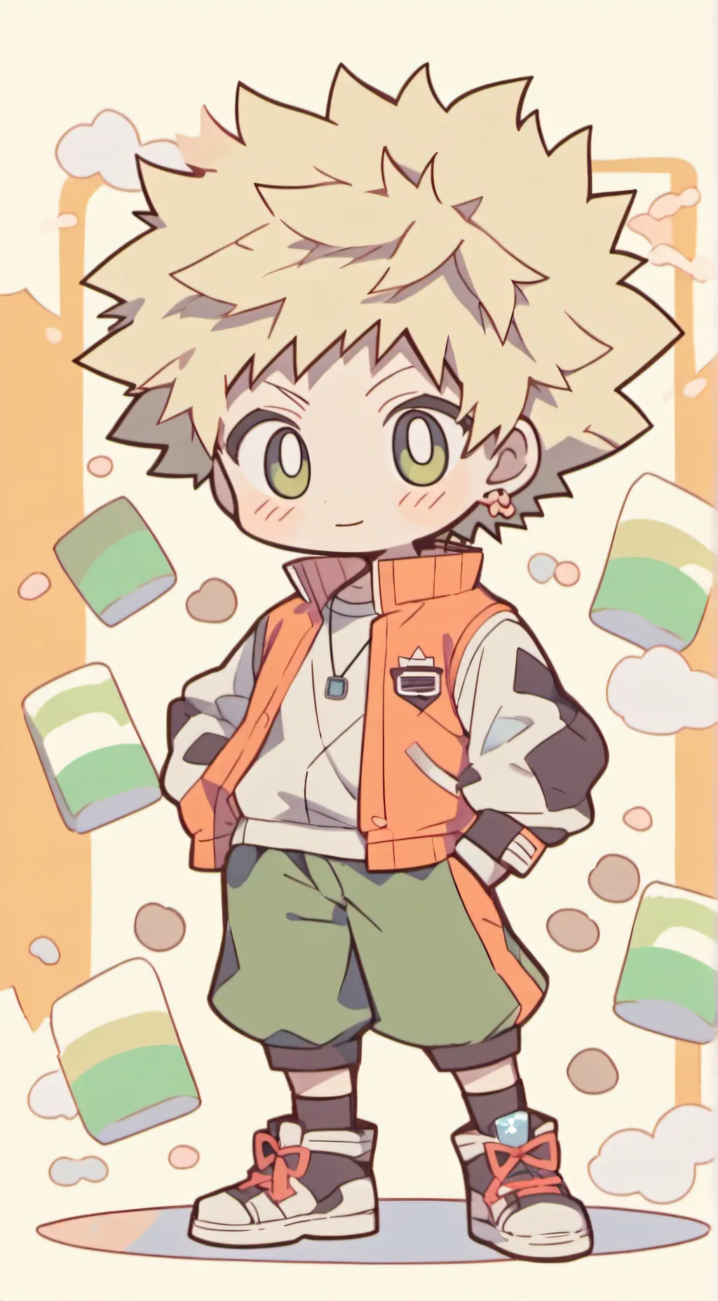 ai character: Bakugo's sleepy background