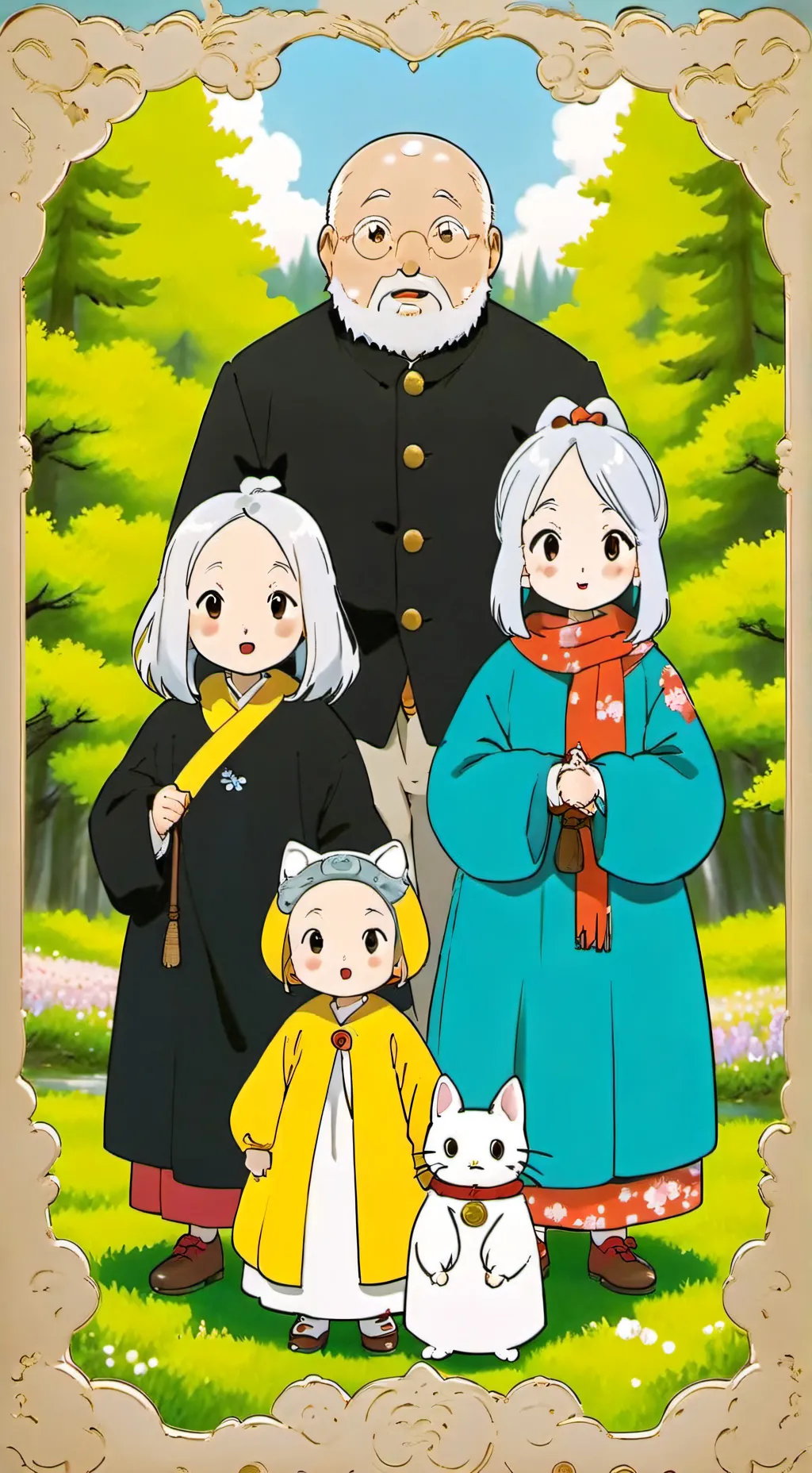 ai character: Hello Kitty Family background