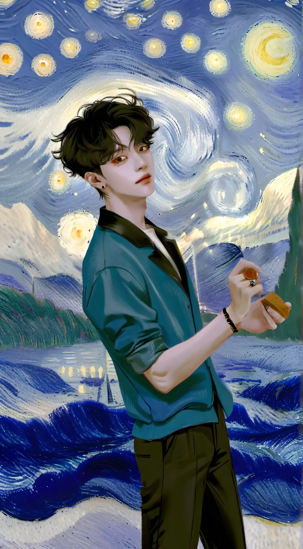 ai character: Hyunjin stray kids background