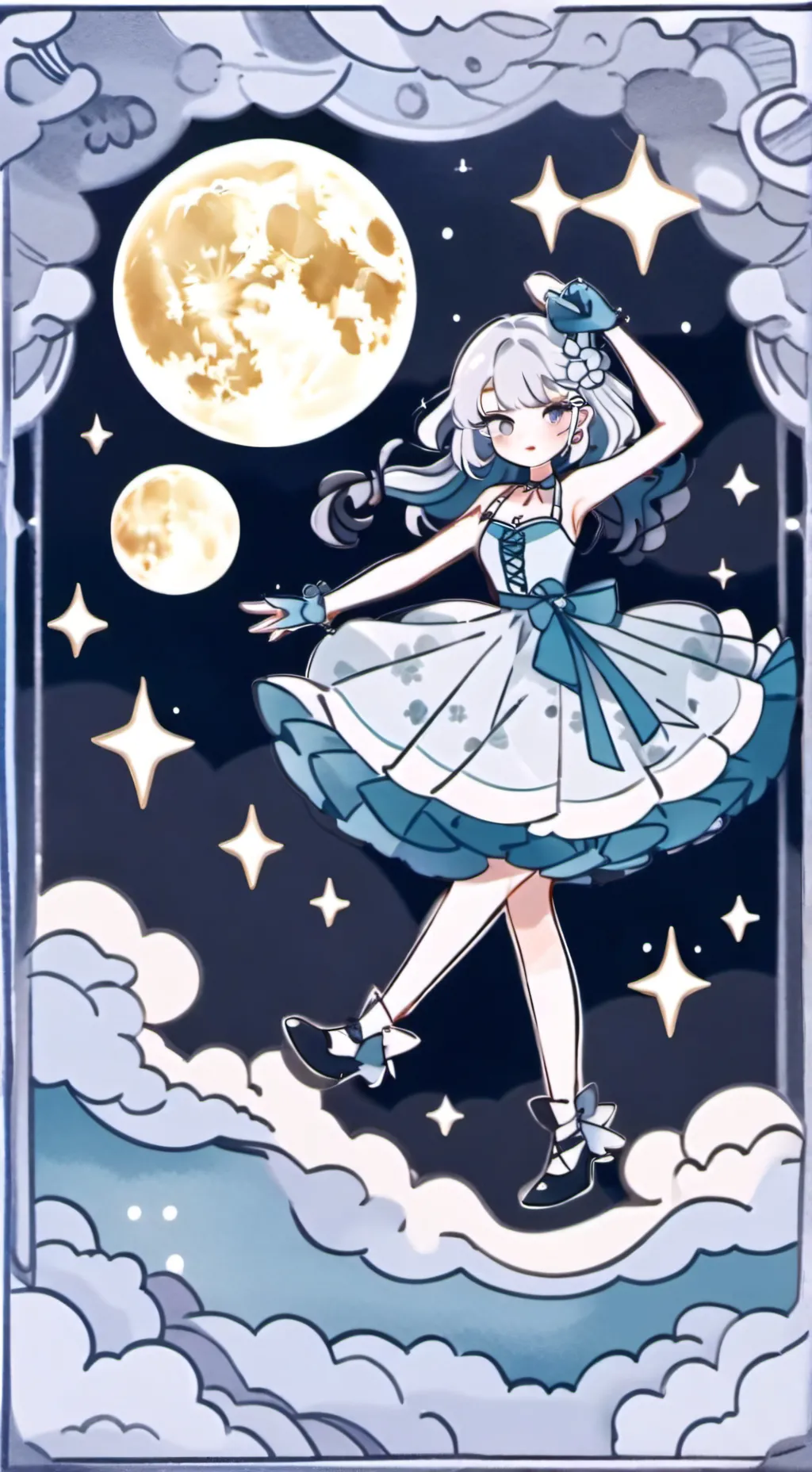 ai character: moon background