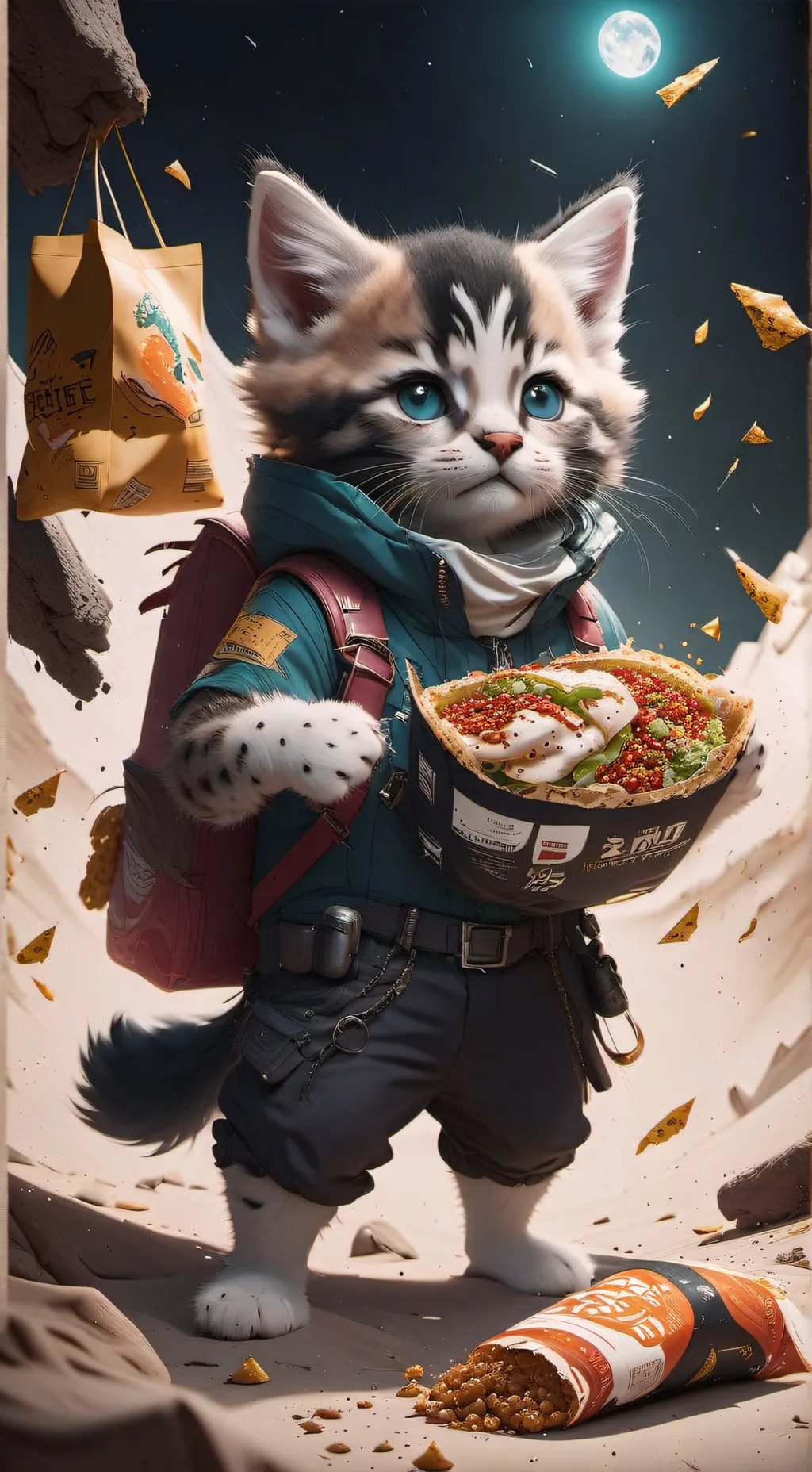 ai character: Shitty kitten background